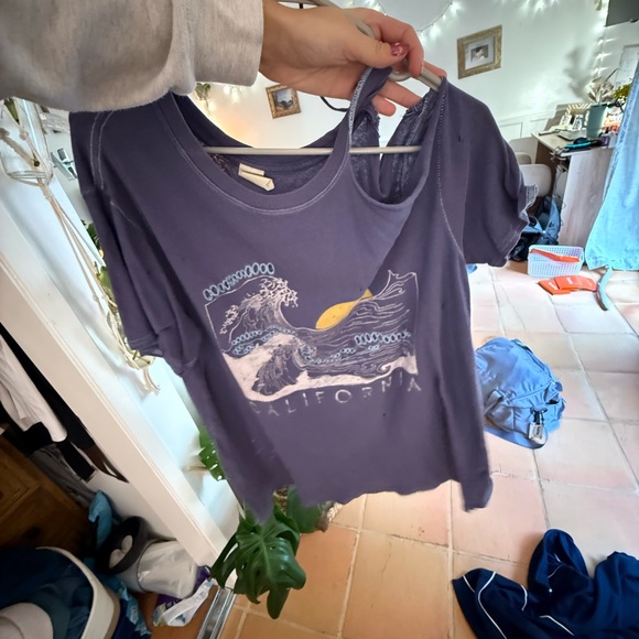 Free People Purple Graphic Tee - Picture 1 of 3
